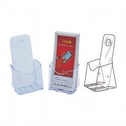 Display plastic pentru brosuri, de birou/perete, 1 x 1/3A4, KEJEA - transparent