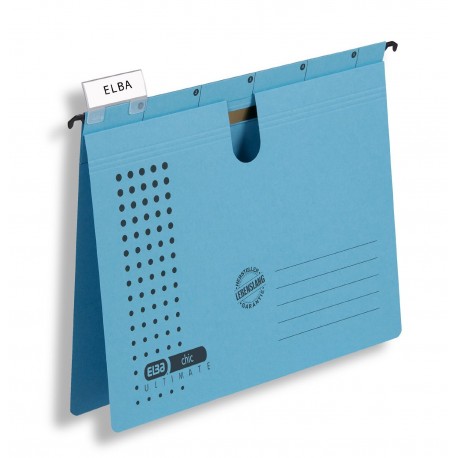 Dosar suspendabil cu sina, carton 230g/mp, bagheta metalica, ELBA Chic - albastru
