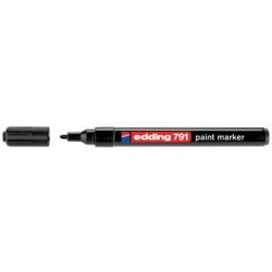 Marker permanent Edding 791, cu vopsea, varf rotund , 1-2 mm, negru