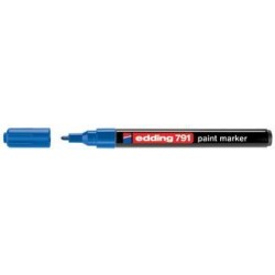 Marker permanent Edding 791, cu vopsea, varf rotund , 1-2 mm, albastru