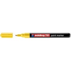 Marker permanent Edding 791, cu vopsea, varf rotund , 1-2 mm, galben