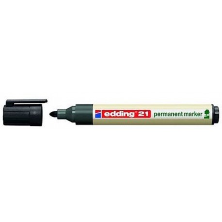 Marker permanent Edding Ecoline, varf rotund, 1.5 - 3 mm, negru