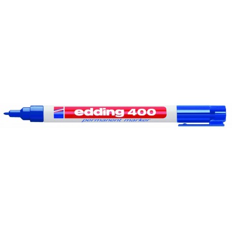 Marker permanent Edding 400, 1 mm, albastru