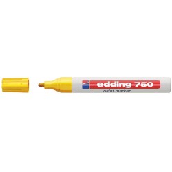 Marker permanent Edding 750, cu vopsea, varf rotund 2-4 mm, galben