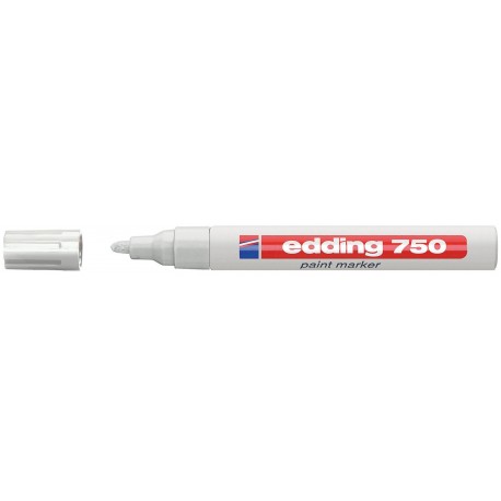 Paint marker Edding 750, varf rotund, 2 - 4 mm, alb