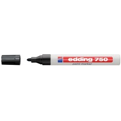 Marker permanent Edding 750, cu vopsea, varf rotund 2-4 mm, negru