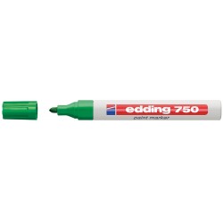 Marker permanent Edding 750, cu vopsea, varf rotund 2-4 mm, verde