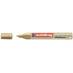 Marker permanent Edding 750, cu vopsea, varf rotund 2-4 mm, auriu