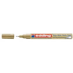 Marker permanent Edding 780, cu vopsea, varf rotund, 0.8 mm, auriu