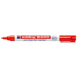 Marker permanent Edding 8400 pentru CD/DVD, 0.75 mm, rosu