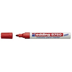 Marker permanent Edding 8750, cu vopsea, 2 - 4 mm, rosu