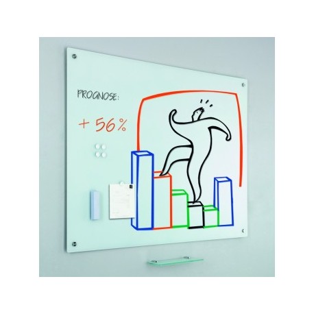 Tabla alba magnetica din sticla, 90 x 120 cm, SMIT