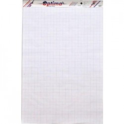 Rezerva hartie pentru flipchart, Optima, 50coli/top, 90g/mp - velin/caroiata - cu microperforatii