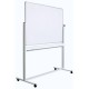 Tabla alba magnetica, dubla fata, rotativa, 100 x 150 cm, pe stand mobil, profil aluminiu, Optima