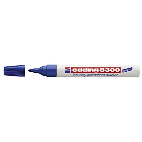 Marker permanent Edding 8300 Industrial, varf rotund, 1.5 - 3 mm, albastru