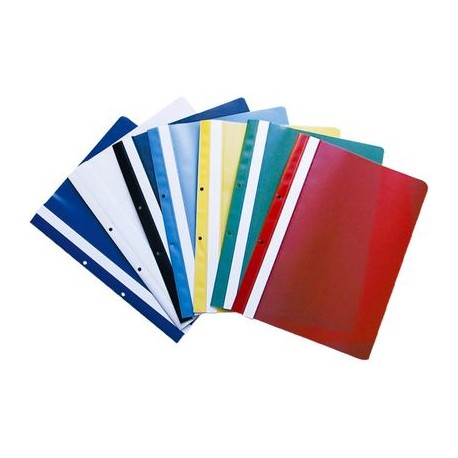Dosar plastic cu sina, cu gauri, 10 buc/set, Optima - roz