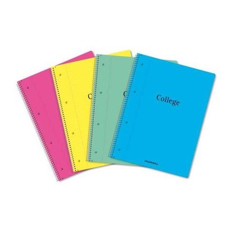 Caiet cu spirala, A4, 80 file - 70g/mp, 4 perforatii, coperta PP, AURORA College - dictando