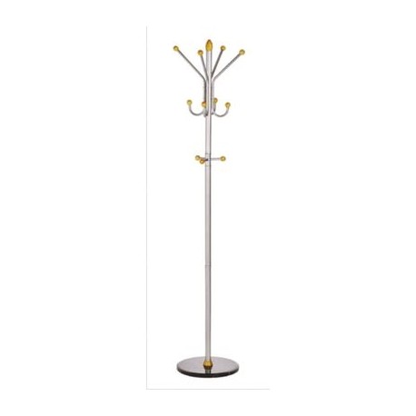 Cuier metalic argintiu cu accesorii din lemn, 185/40cm, ALCO Cuier metalic argintiu cu accesorii din lemn, 185/40cm, ALCO
