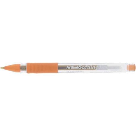 Pix cu gel ARTLINE Softline 1700, rubber grip, varf 0.7mm - orange fluorescent