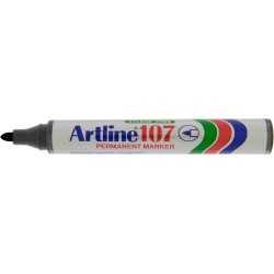 Permanent marker ARTLINE 107, corp plastic, varf rotund 1.5mm - negru