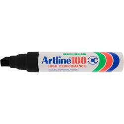 Permanent marker ARTLINE 100, corp metalic, varf tesit 7.5-12.0mm - negru