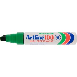 Permanent marker ARTLINE 100, corp metalic, varf tesit 7.5-12.0mm - verde