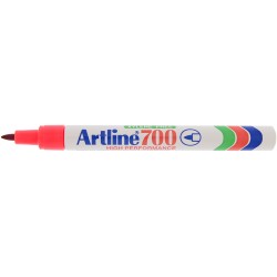 Permanent marker ARTLINE 700, corp metalic, varf rotund 0.7mm - rosu