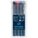 Universal permanent marker SCHNEIDER Maxx 224 M, varf 1mm, 4 culori/set