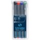 Universal permanent marker SCHNEIDER Maxx 220 S, varf 0.4mm, 4 culori/set