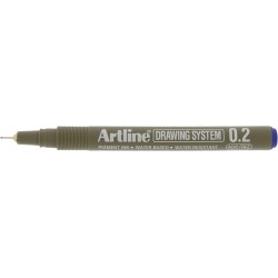 Marker pentru desen tehnic ARTLINE, varf fetru 0.2mm - albastru