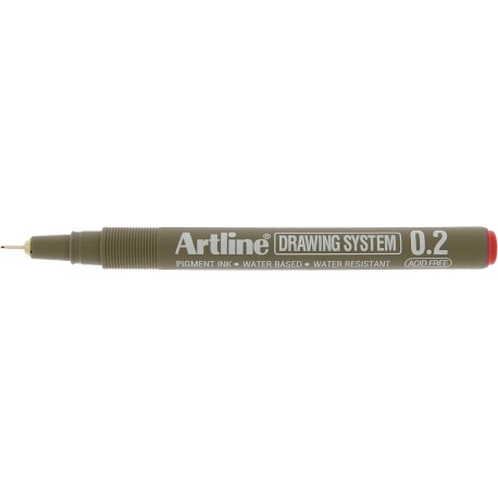 Marker pentru desen tehnic ARTLINE, varf fetru 0.2mm - rosu