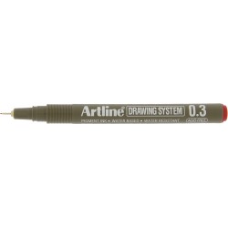 Marker pentru desen tehnic ARTLINE, varf fetru 0.3mm - rosu