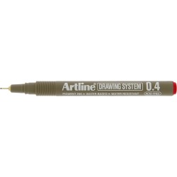 Marker pentru desen tehnic ARTLINE, varf fetru 0.4mm - rosu