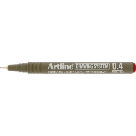 Marker pentru desen tehnic ARTLINE, varf fetru 0.4mm - rosu