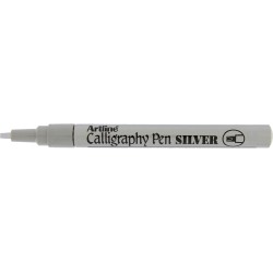 Marker ARTLINE Calligraphy, corp metalic, varf tesit din fetru 2.5mm - argintiu