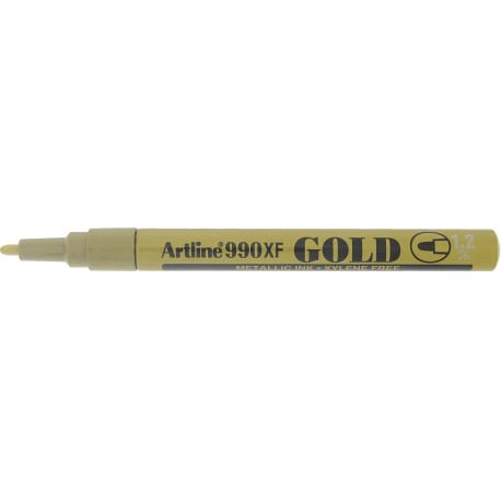 Marker cu vopsea ARTLINE 990XF, corp metalic, varf rotund 1.2mm - auriu