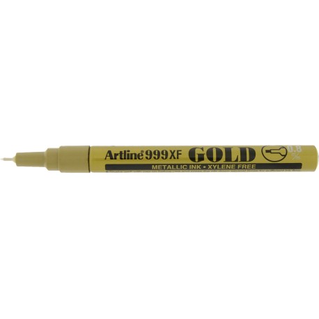 Marker cu vopsea ARTLINE 999XF, corp metalic, varf rotund 0.8mm - auriu