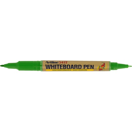 Marker pentru tabla de scris ARTLINE 541T, doua capete - varfuri rotunde 0.4mm/1.0mm - verde