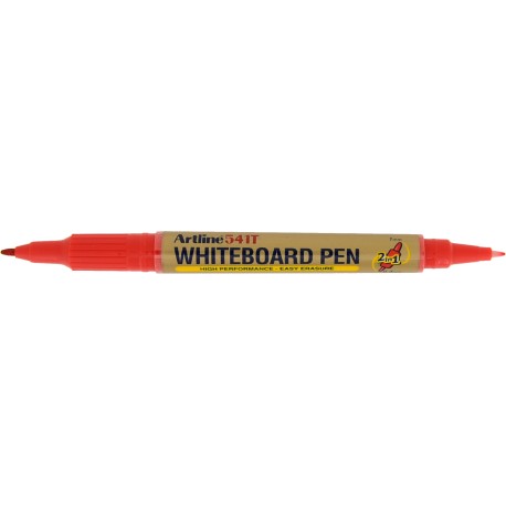 Marker pentru tabla de scris ARTLINE 541T, doua capete - varfuri rotunde 0.4mm/1.0mm - rosu