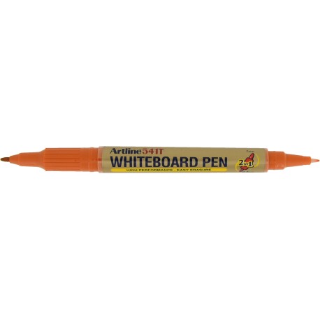 Marker pentru tabla de scris ARTLINE 541T, doua capete - varfuri rotunde 0.4mm/1.0mm - portocaliu
