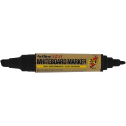 Marker pentru tabla de scris ARTLINE 525T, doua capete - varf rotund 2.0mm/tesit 5.0mm - negru