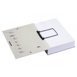 Dosar extensibil din carton, cu elastic si alonja arhivare de mare capacitate, JALEMA - gri