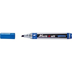 Marker permanent Stabilo Mark-4-all, varf retezat, 1 - 4 mm, albastru