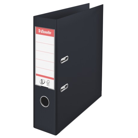 Biblioraft Esselte No.1, PP, 75 mm, negru