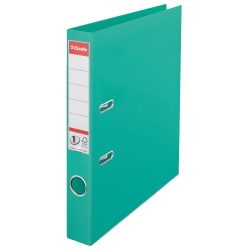 Biblioraft ESSELTE No. 1 Power, A4, plastifiat PP/PP, margine metalica, 50 mm - menta