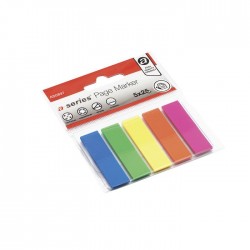 Index A-series, autoadeziv, plastic, 12 x 44 mm, 5 culori/set, 25 file/culoare