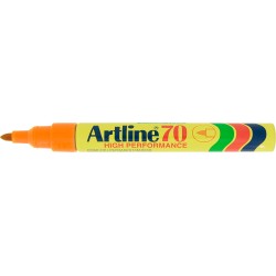 Permanent marker ARTLINE 70, corp metalic, varf rotund 1.5mm - portocaliu