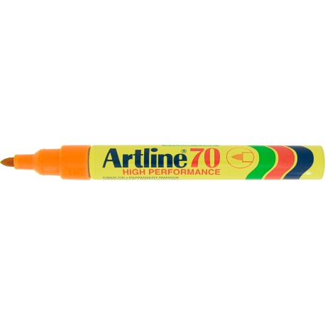 Permanent marker ARTLINE 70, corp metalic, varf rotund 1.5mm - portocaliu