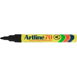 Permanent marker ARTLINE 70, corp metalic, varf rotund 1.5mm - negru