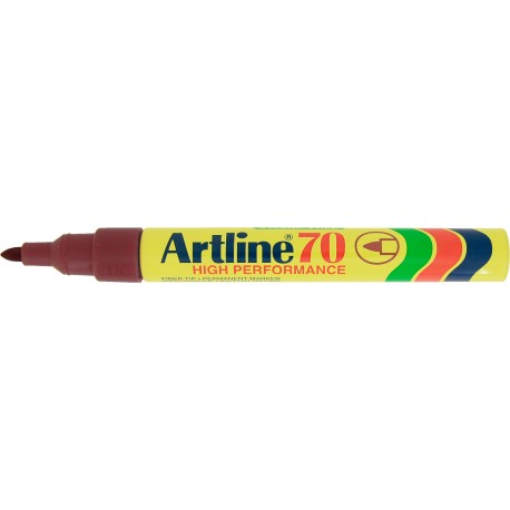 Permanent marker ARTLINE 70, corp metalic, varf rotund 1.5mm - maro